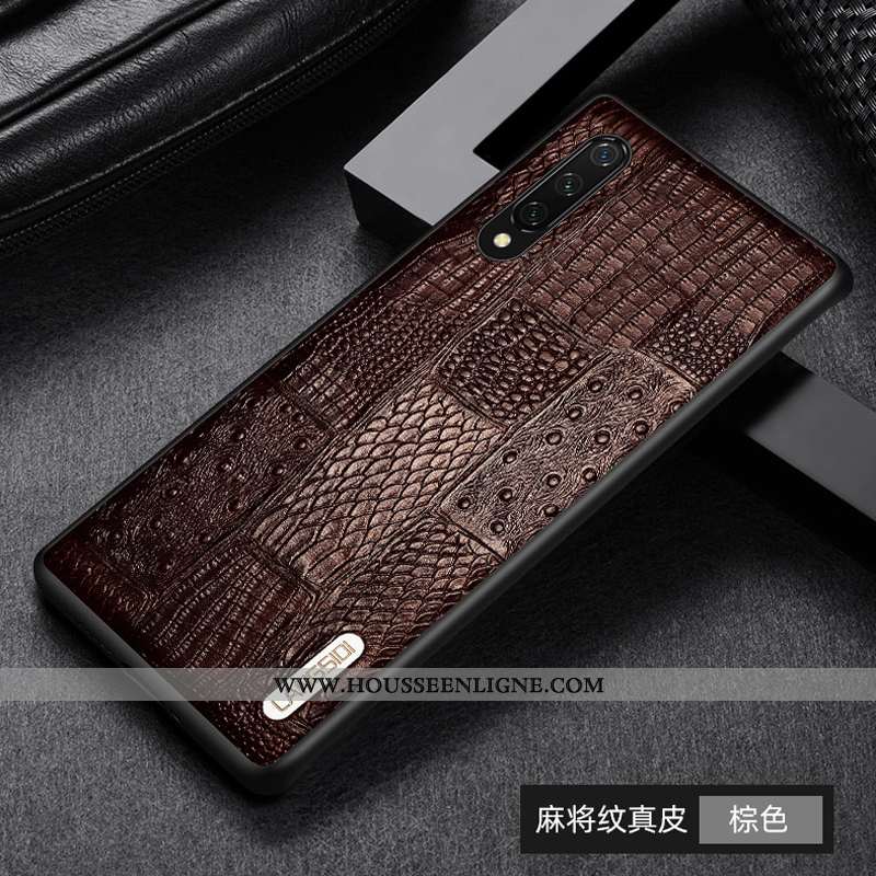 Coque Xiaomi Mi 9 Lite Protection Cuir Véritable Tout Compris Bleu Petit Cuir Incassable