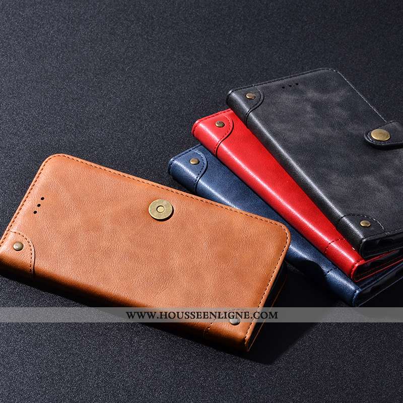 Coque Xiaomi Mi 9 Lite Tendance Cuir Étui Protection Bordure Petit Bleu
