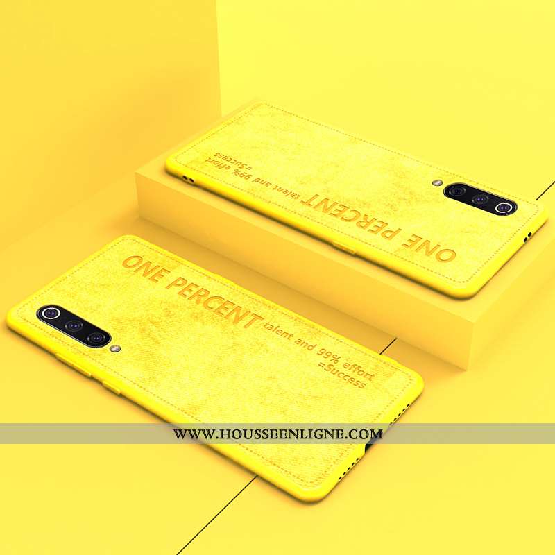 Coque Xiaomi Mi 9 Original Ultra Fluide Doux Simple Protection Nouveau Téléphone Portable Jaune