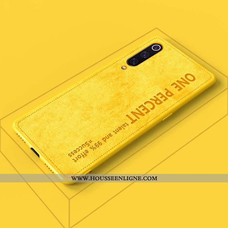 Coque Xiaomi Mi 9 Original Ultra Fluide Doux Simple Protection Nouveau Téléphone Portable Jaune