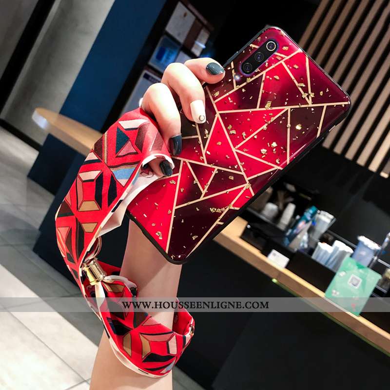 Coque Xiaomi Mi 9 Protection Créatif Plaid Modèle Fleurie Étui Multicolore Téléphone Portable Violet