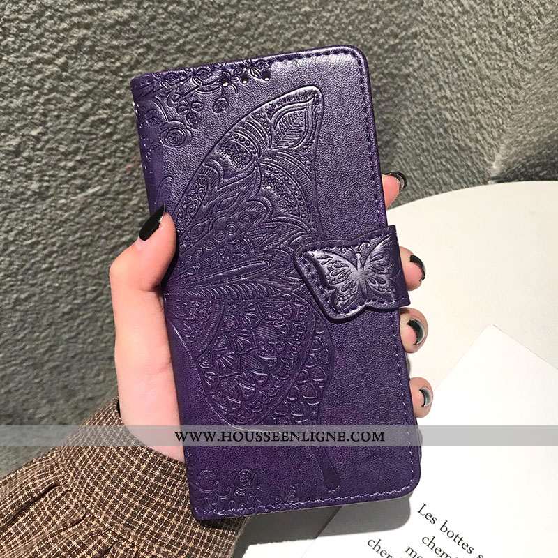 Coque Xiaomi Mi 9 Protection Cuir Silicone Étui Tout Compris Rouge Violet