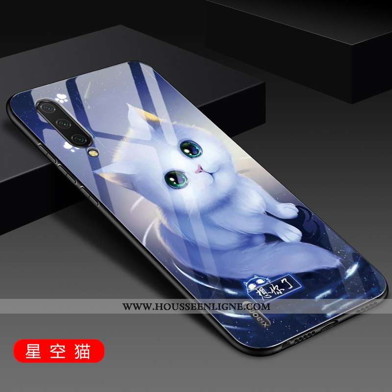 Coque Xiaomi Mi 9 Protection Verre Nouveau Téléphone Portable Silicone Personnalité Incassable Bleu