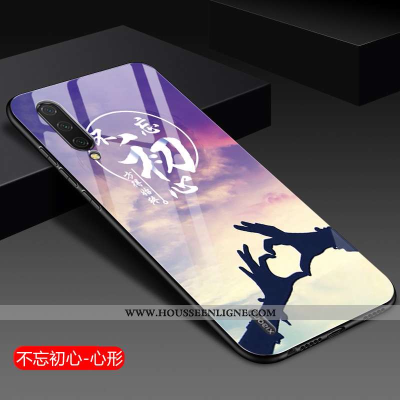 Coque Xiaomi Mi 9 Protection Verre Nouveau Téléphone Portable Silicone Personnalité Incassable Bleu