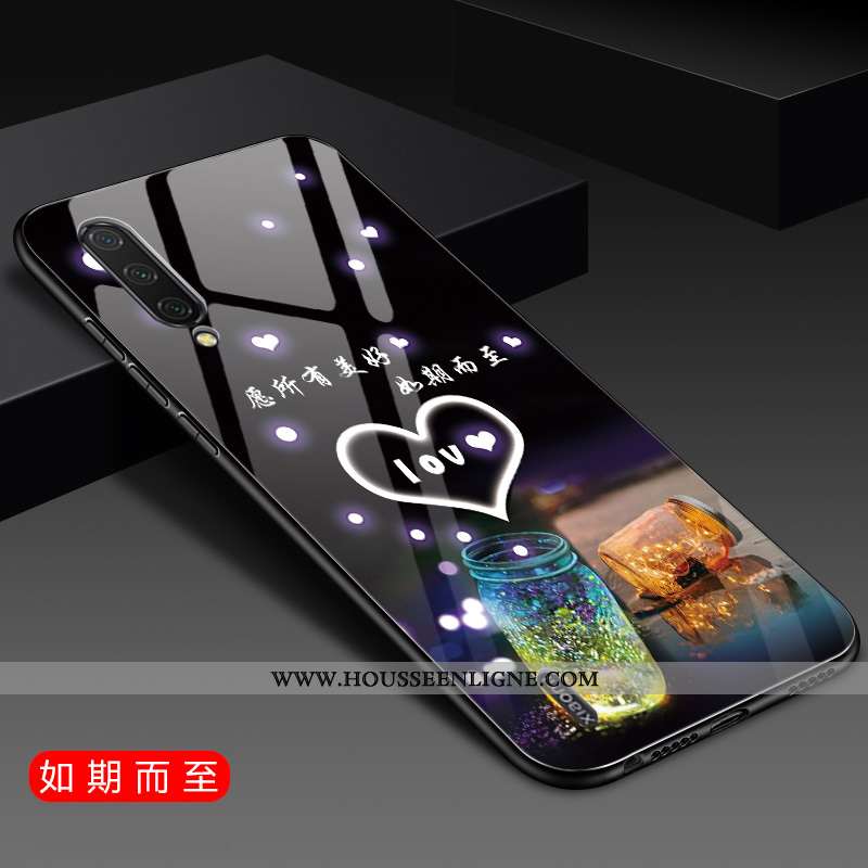 Coque Xiaomi Mi 9 Protection Verre Nouveau Téléphone Portable Silicone Personnalité Incassable Bleu