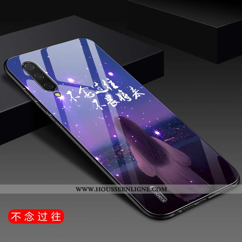 Coque Xiaomi Mi 9 Protection Verre Nouveau Téléphone Portable Silicone Personnalité Incassable Bleu