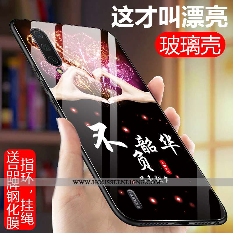 Coque Xiaomi Mi 9 Protection Verre Nouveau Téléphone Portable Silicone Personnalité Incassable Bleu