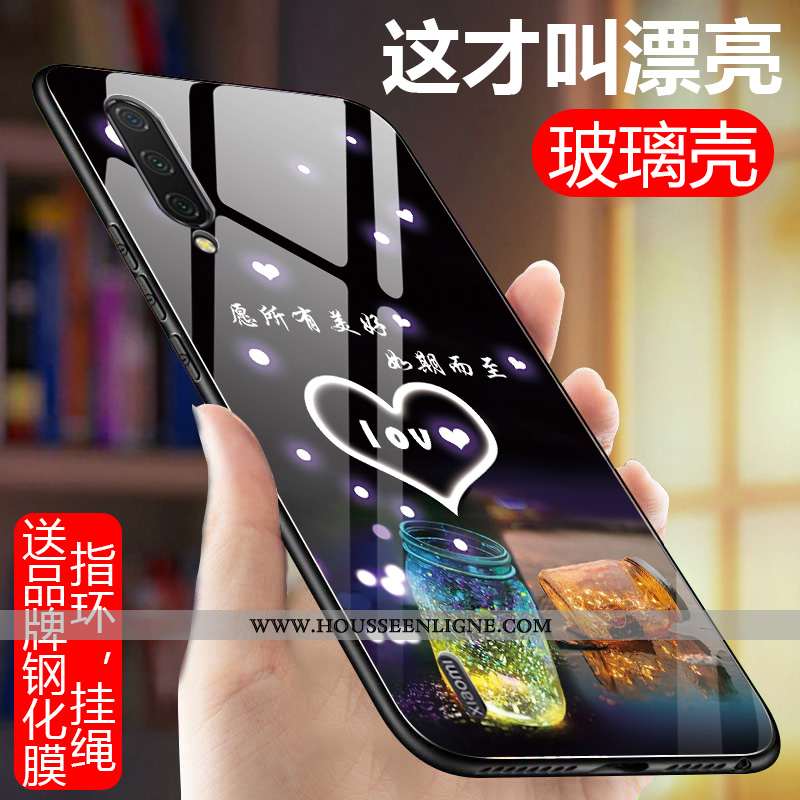 Coque Xiaomi Mi 9 Protection Verre Nouveau Téléphone Portable Silicone Personnalité Incassable Bleu