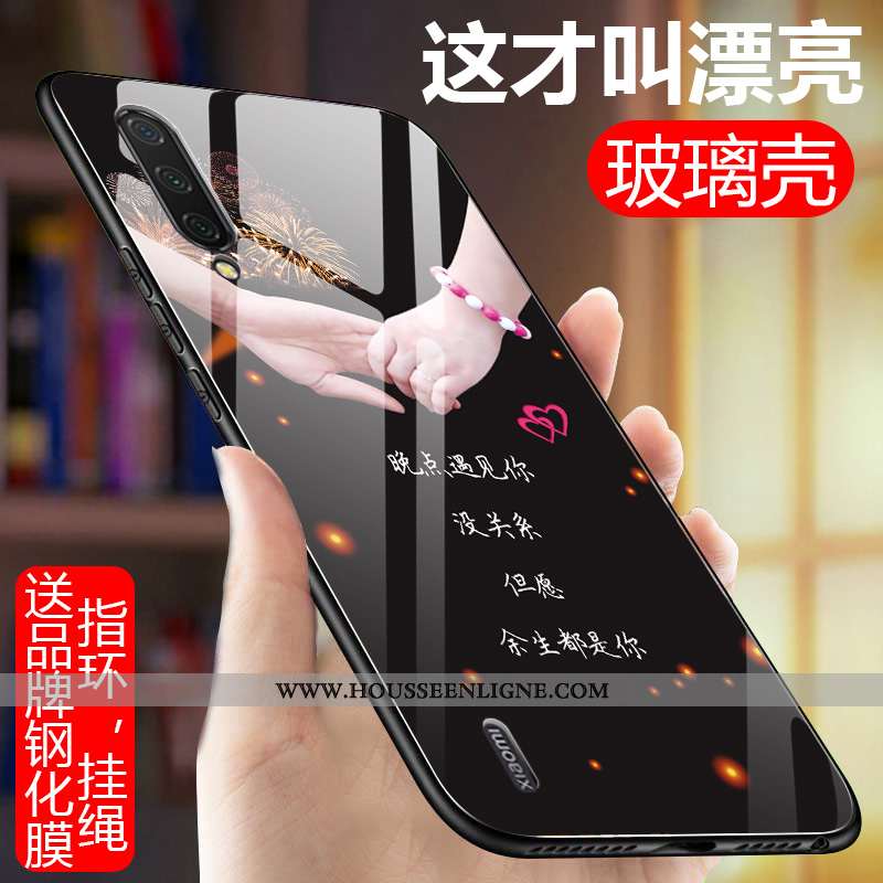 Coque Xiaomi Mi 9 Protection Verre Nouveau Téléphone Portable Silicone Personnalité Incassable Bleu