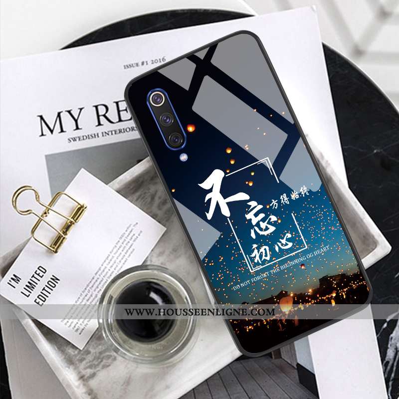 Coque Xiaomi Mi 9 Se Créatif Ultra Fluide Doux Étui Simple Net Rouge Personnalité Bleu