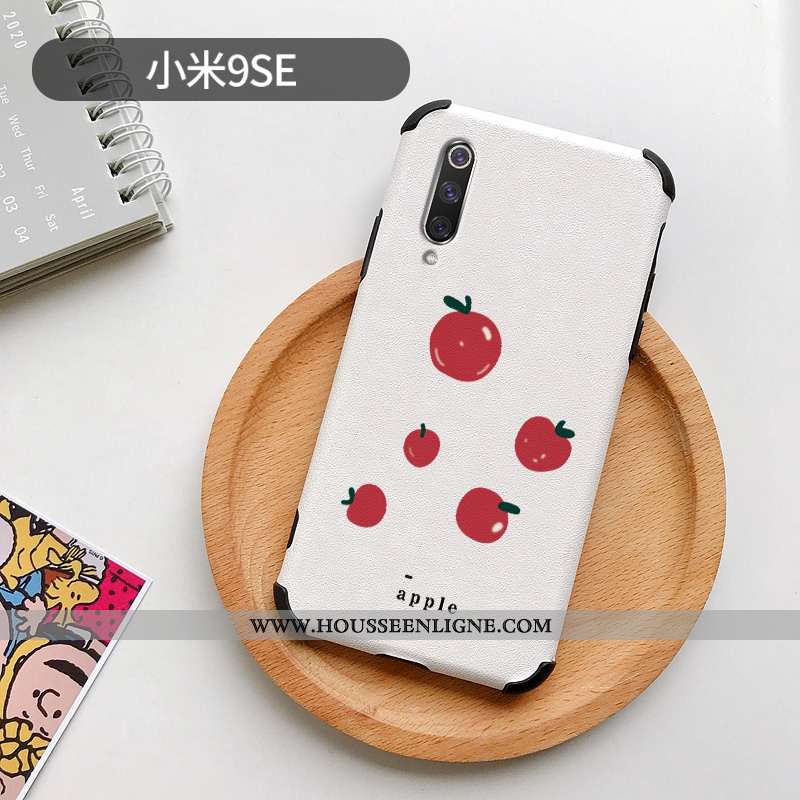 Coque Xiaomi Mi 9 Se Dessin Animé Cuir Protection Rouge Téléphone Portable Incassable Modèle Fleurie