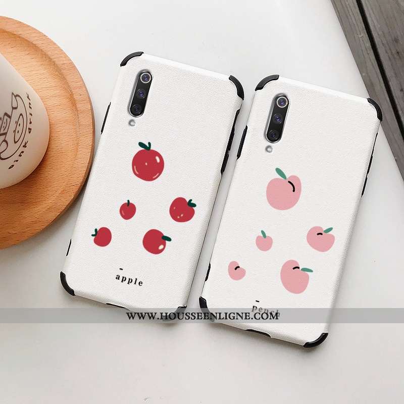 Coque Xiaomi Mi 9 Se Dessin Animé Cuir Protection Rouge Téléphone Portable Incassable Modèle Fleurie