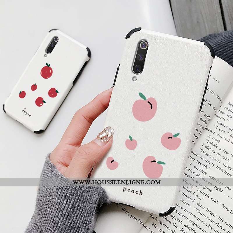 Coque Xiaomi Mi 9 Se Dessin Animé Cuir Protection Rouge Téléphone Portable Incassable Modèle Fleurie