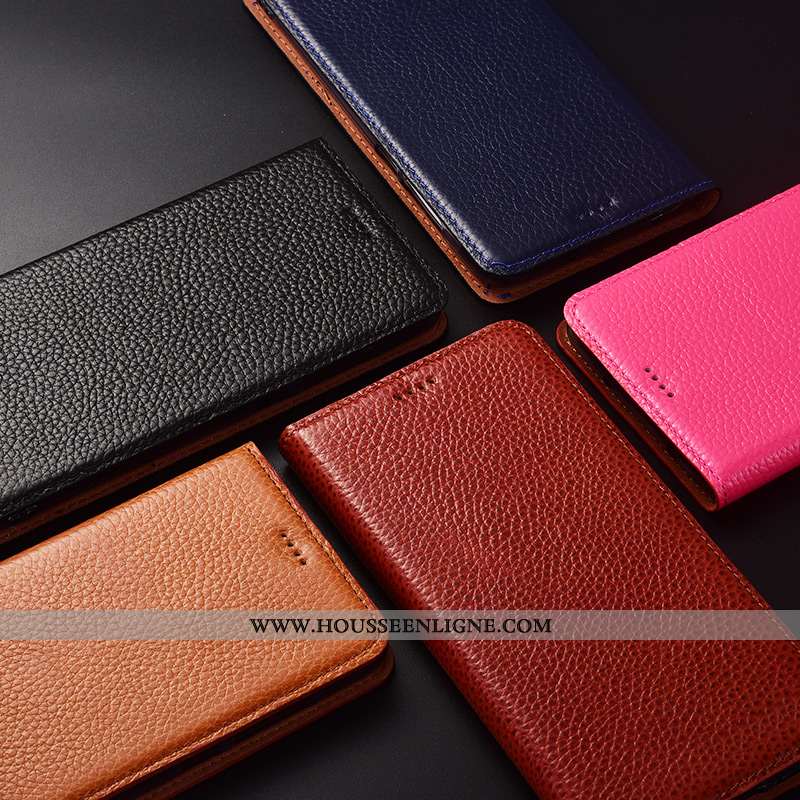 Coque Xiaomi Mi 9 Se Fluide Doux Silicone Cuir Cuir Véritable Litchi Housse Petit Marron