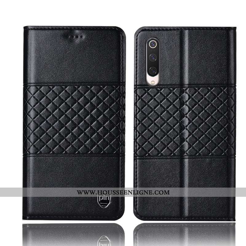 Coque Xiaomi Mi 9 Se Protection Cuir Véritable Jaune Téléphone Portable Étui Tout Compris