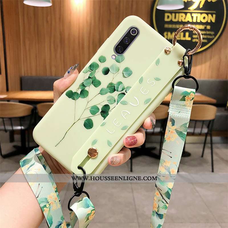 Coque Xiaomi Mi 9 Se Protection Délavé En Daim Tout Compris Feuille Étui Silicone Frais Verte