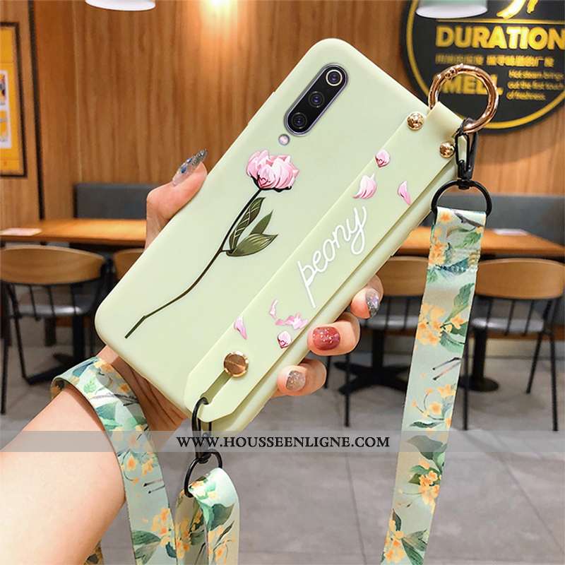 Coque Xiaomi Mi 9 Se Protection Délavé En Daim Tout Compris Feuille Étui Silicone Frais Verte