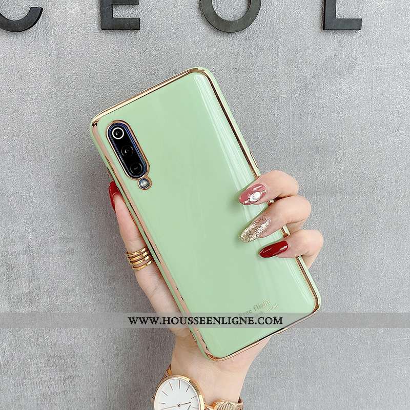 Coque Xiaomi Mi 9 Silicone Tendance Modèle Fleurie Gris Téléphone Portable Incassable Verte