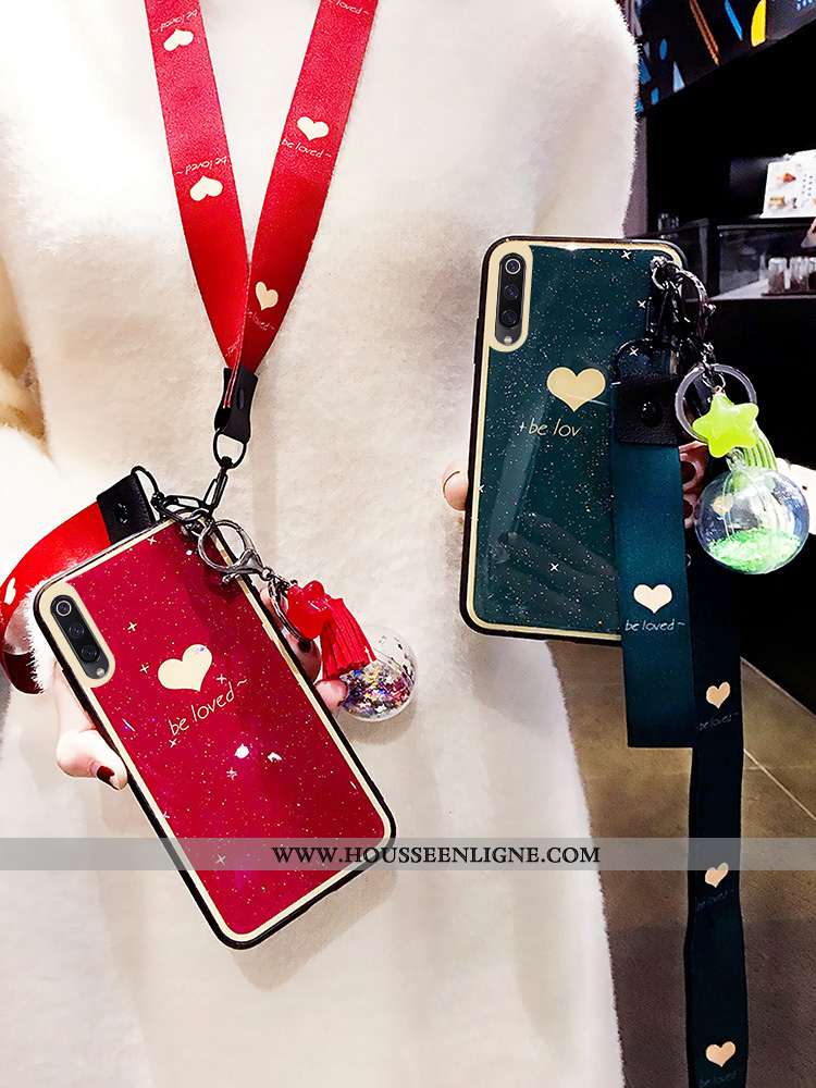 Coque Xiaomi Mi 9 Tendance Modèle Fleurie Rouge Net Rouge Incassable Vin Rouge Silicone Bordeaux