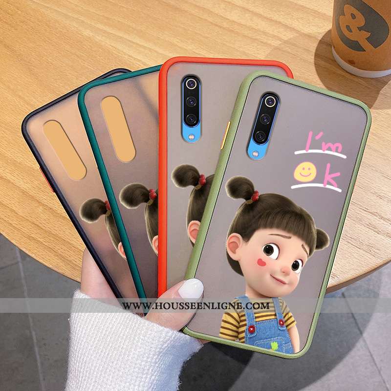 Coque Xiaomi Mi 9 Transparent Délavé En Daim Mode Amoureux Difficile Tout Compris Vert Verte