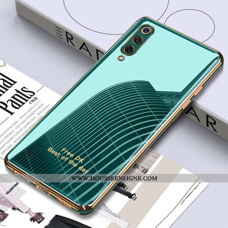Coque Xiaomi Mi 9 Transparent Personnalité Placage Légère Étui Vert Turquoise