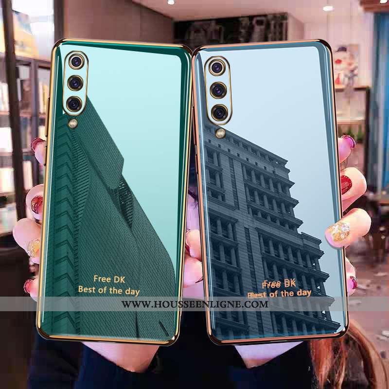 Coque Xiaomi Mi 9 Transparent Personnalité Placage Légère Étui Vert Turquoise
