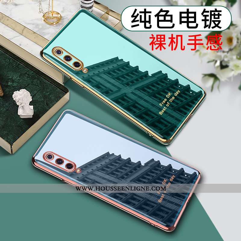 Coque Xiaomi Mi 9 Transparent Personnalité Placage Légère Étui Vert Turquoise