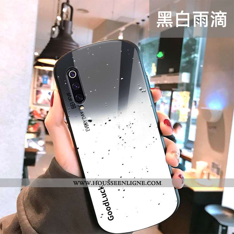 Coque Xiaomi Mi 9 Verre Personnalité Tout Compris Europe Incassable Protection Simple Bleu