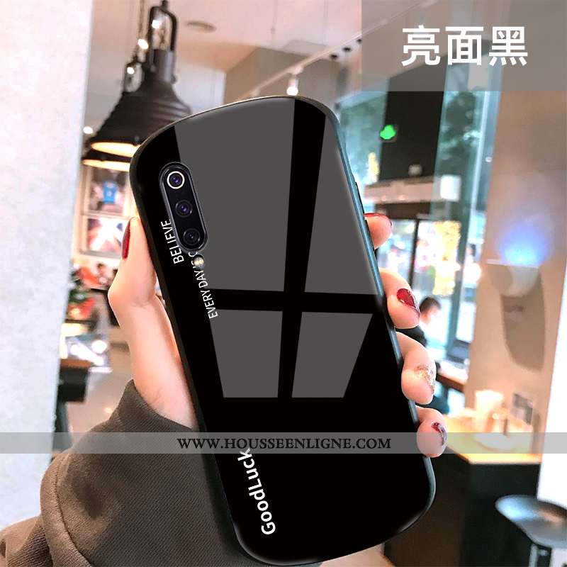 Coque Xiaomi Mi 9 Verre Personnalité Tout Compris Europe Incassable Protection Simple Bleu
