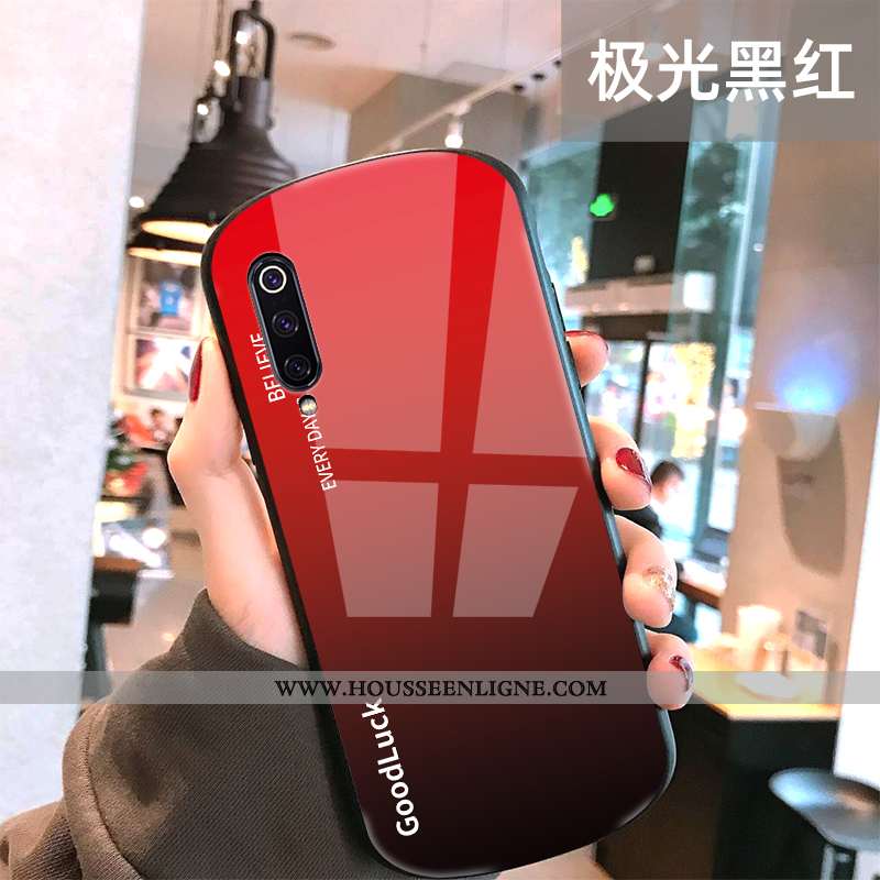 Coque Xiaomi Mi 9 Verre Personnalité Tout Compris Europe Incassable Protection Simple Bleu