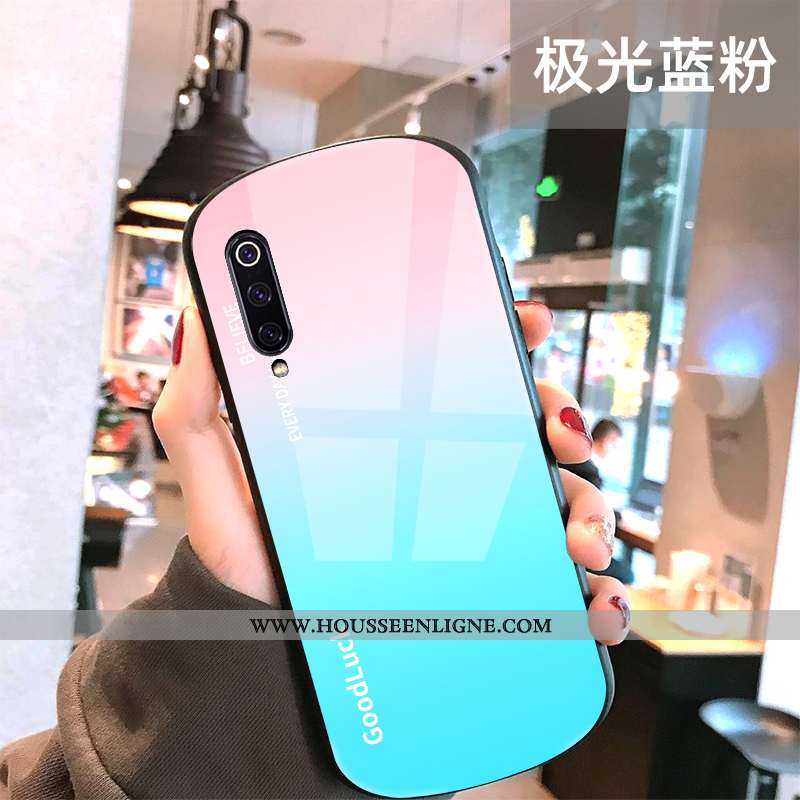 Coque Xiaomi Mi 9 Verre Personnalité Tout Compris Europe Incassable Protection Simple Bleu