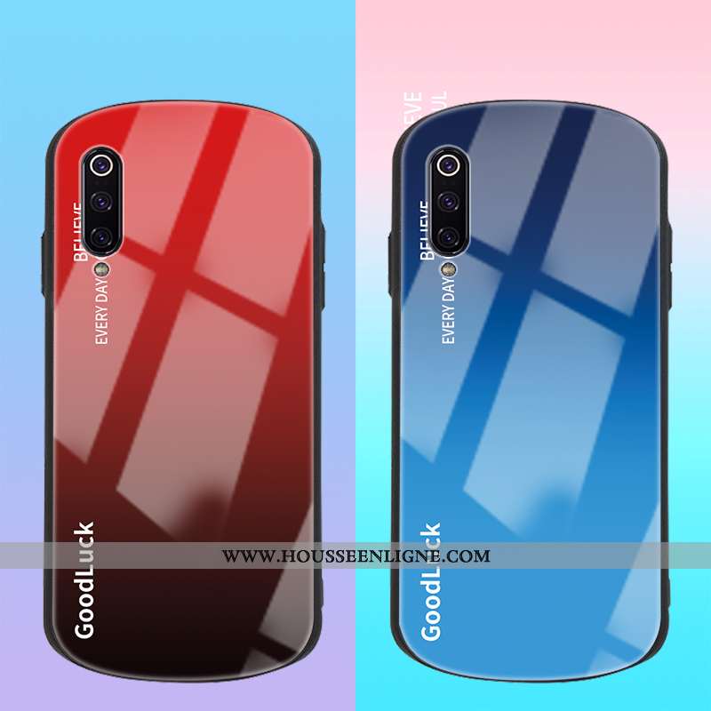 Coque Xiaomi Mi 9 Verre Personnalité Tout Compris Europe Incassable Protection Simple Bleu