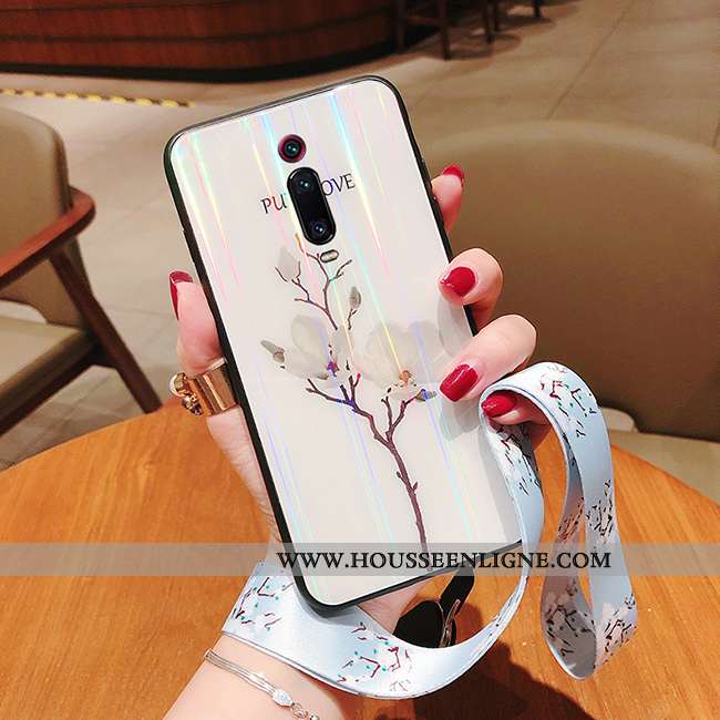 Coque Xiaomi Mi 9t Créatif Ultra Mode Tendance Téléphone Portable Petit Ornements Suspendus Blanche