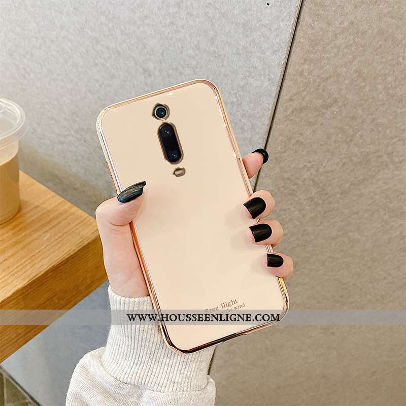 Coque Xiaomi Mi 9t Fluide Doux Silicone Simple Téléphone Portable Net Rouge Rouge Luxe Rose