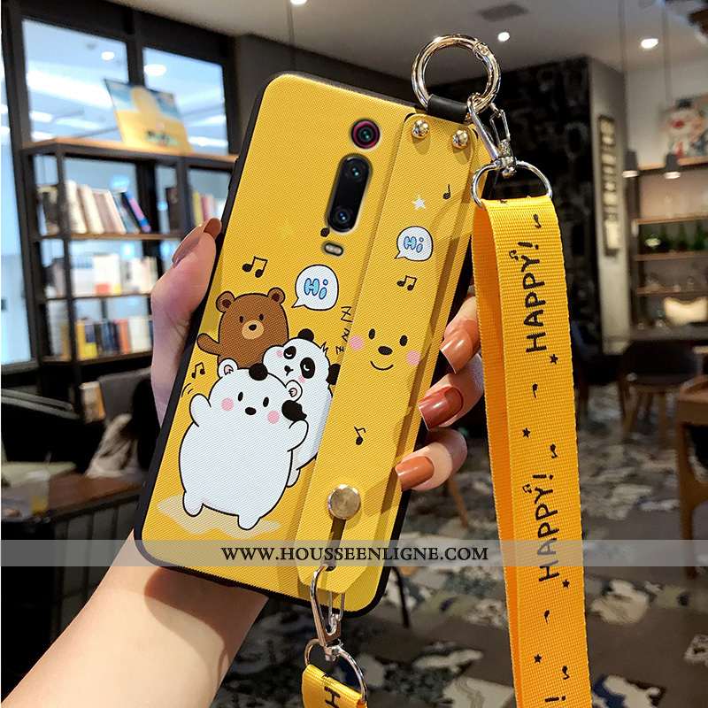 Coque Xiaomi Mi 9t Fluide Doux Silicone Téléphone Portable Incassable Protection Jaune