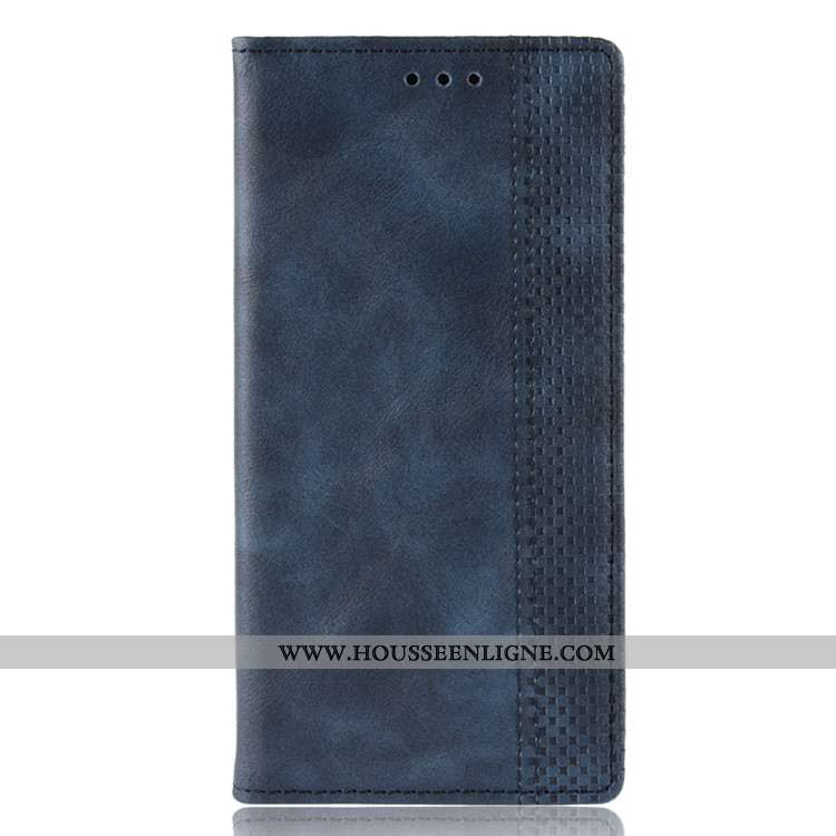 Coque Xiaomi Mi 9t Portefeuille Cuir Protection Bleu Marin Petit Étui Téléphone Portable Bleu Foncé