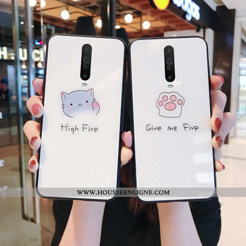 Coque Xiaomi Mi 9t Pro Charmant Silicone Téléphone Portable Verre Amoureux Étui Personnalité Blanche