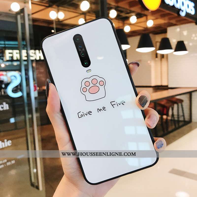 Coque Xiaomi Mi 9t Pro Charmant Silicone Téléphone Portable Verre Amoureux Étui Personnalité Blanche