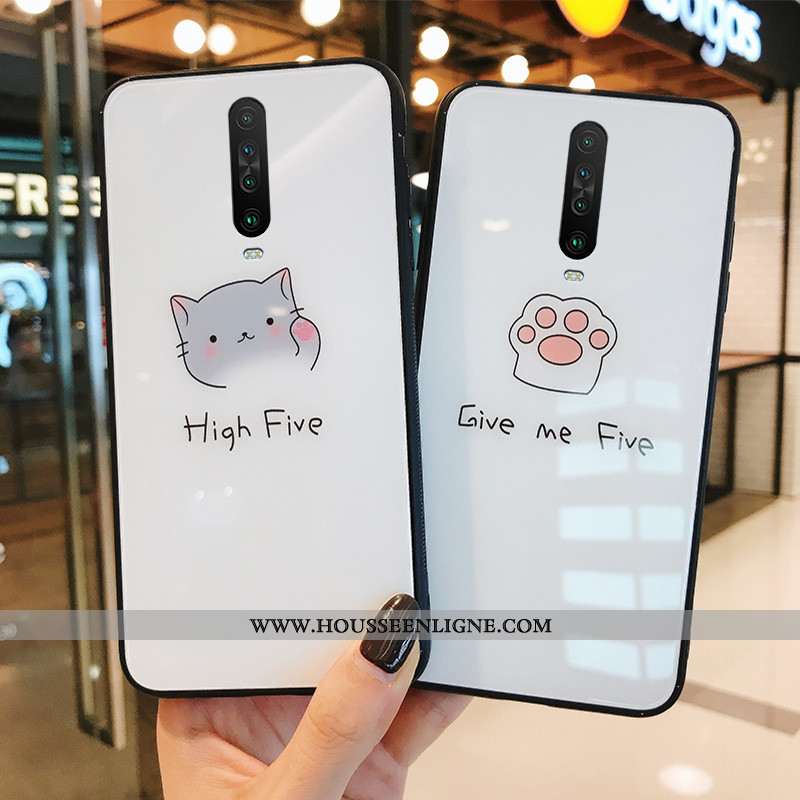 Coque Xiaomi Mi 9t Pro Charmant Silicone Téléphone Portable Verre Amoureux Étui Personnalité Blanche