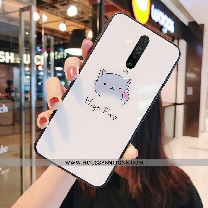 Coque Xiaomi Mi 9t Pro Charmant Silicone Téléphone Portable Verre Amoureux Étui Personnalité Blanche