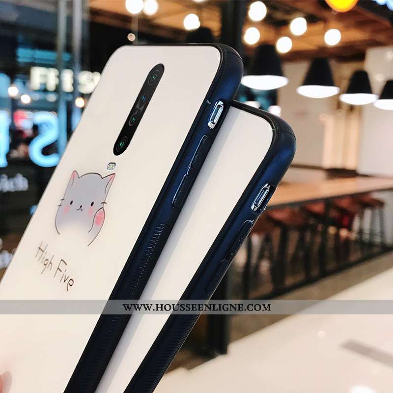 Coque Xiaomi Mi 9t Pro Charmant Silicone Téléphone Portable Verre Amoureux Étui Personnalité Blanche