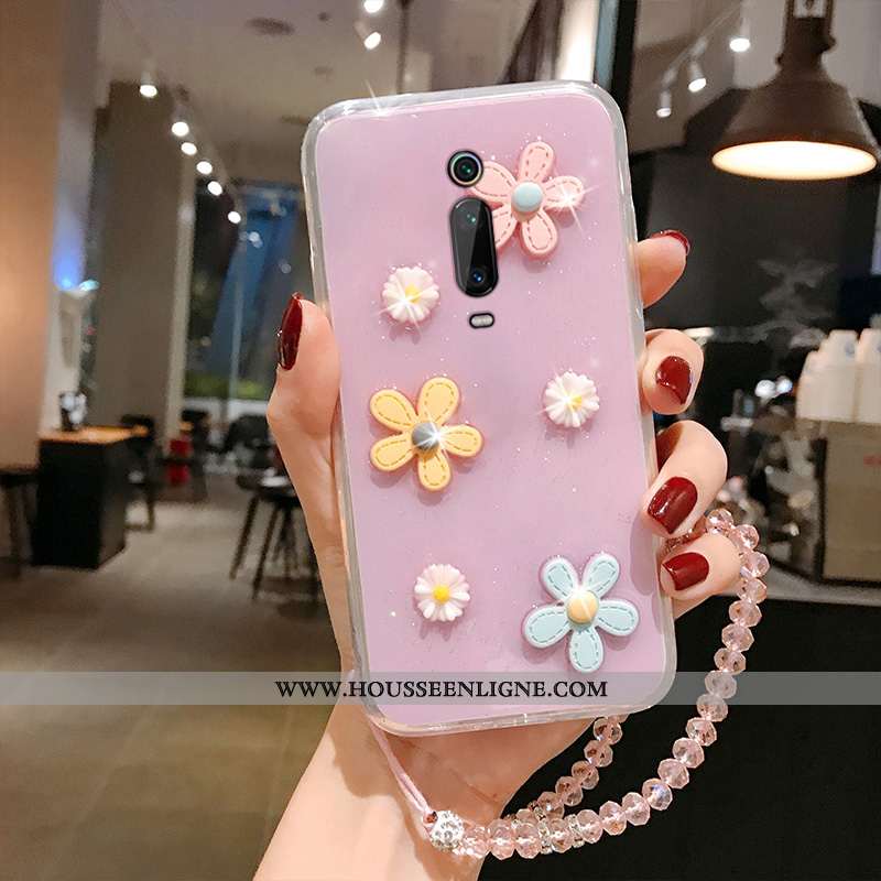 Coque Xiaomi Mi 9t Pro Charmant Transparent Petite Marguerite Téléphone Portable Cœur Nouveau Rouge 