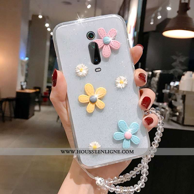 Coque Xiaomi Mi 9t Pro Charmant Transparent Petite Marguerite Téléphone Portable Cœur Nouveau Rouge 