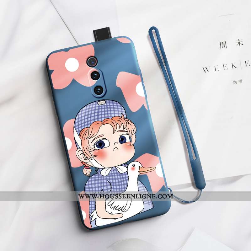 Coque Xiaomi Mi 9t Pro Créatif Dessin Animé Silicone Nouveau Art Petit Téléphone Portable Bleu