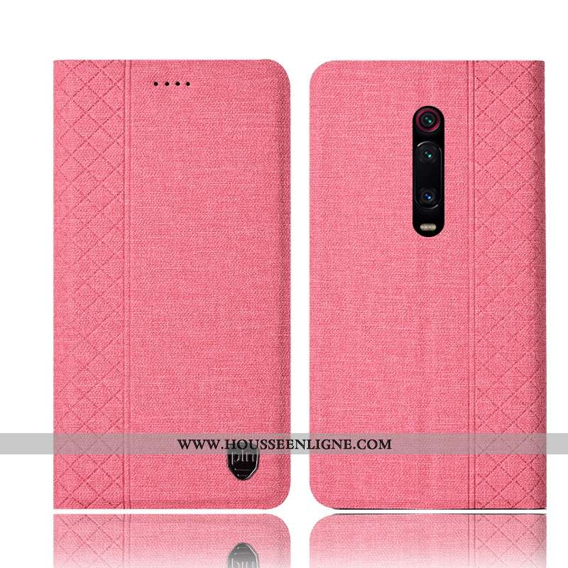 Coque Xiaomi Mi 9t Pro Cuir Protection Téléphone Portable Lin Incassable Housse Noir