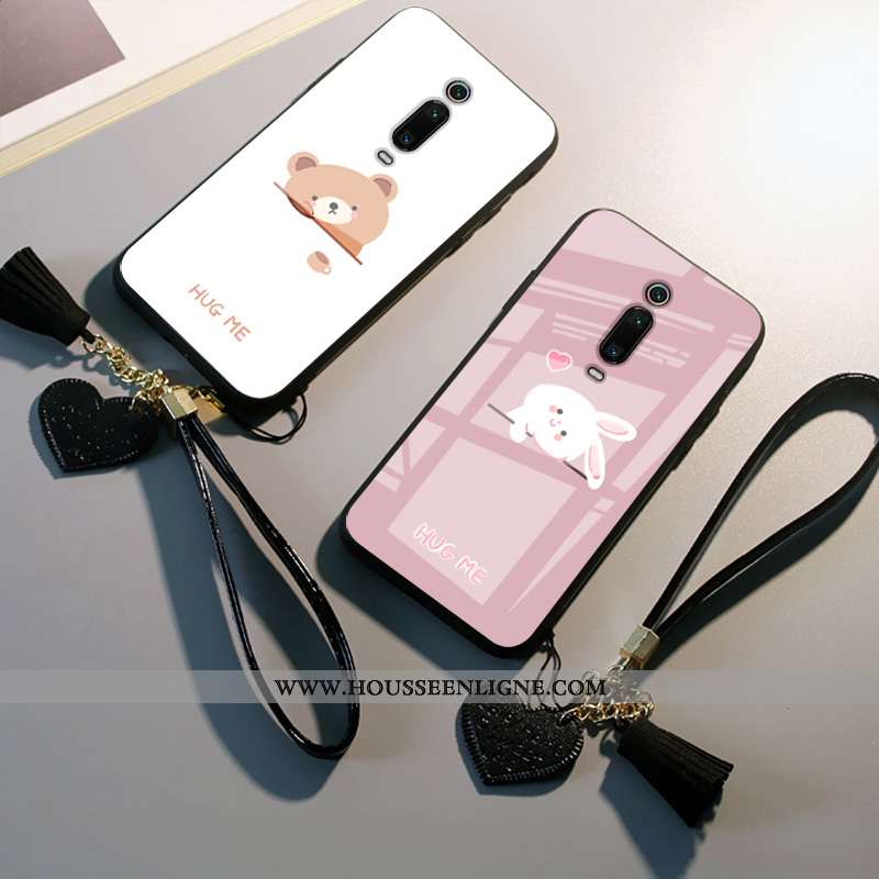 Coque Xiaomi Mi 9t Pro Protection Dessin Animé Étui Tout Compris Rose Téléphone Portable Rouge