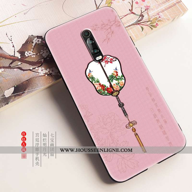 Coque Xiaomi Mi 9t Pro Protection Délavé En Daim Style Chinois Étui Rose Nouveau Petit