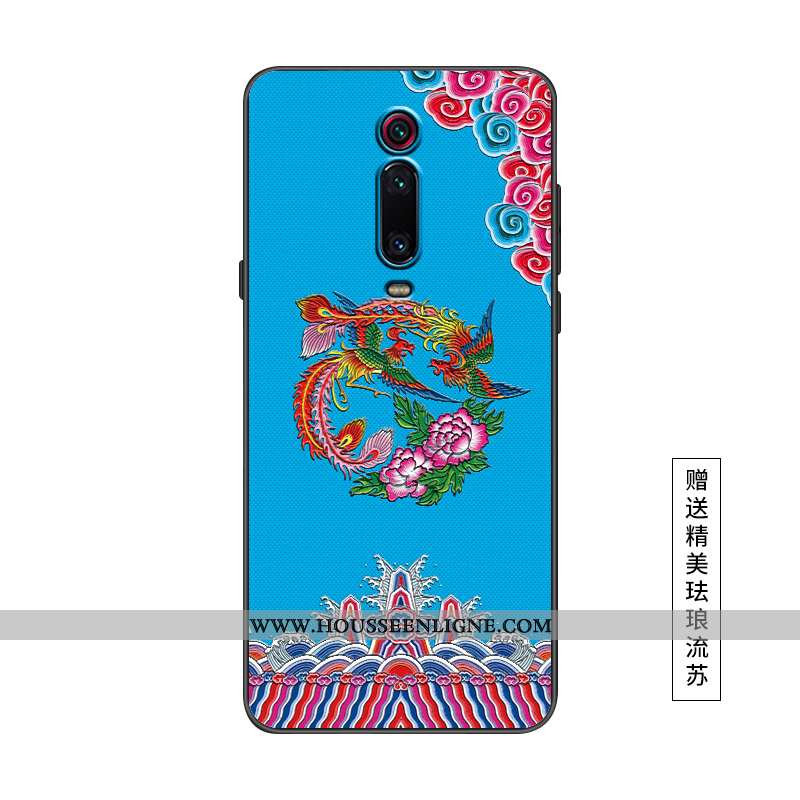 Coque Xiaomi Mi 9t Pro Protection Délavé En Daim Style Chinois Étui Rose Nouveau Petit