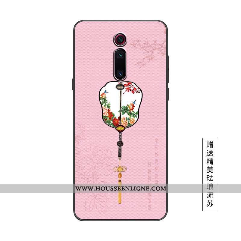 Coque Xiaomi Mi 9t Pro Protection Délavé En Daim Style Chinois Étui Rose Nouveau Petit