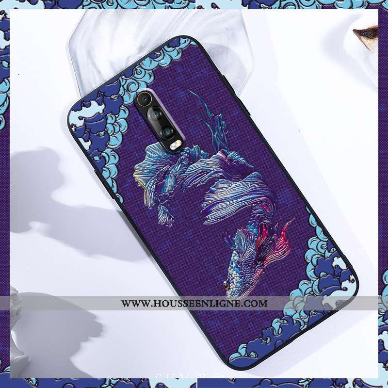 Coque Xiaomi Mi 9t Pro Protection Délavé En Daim Style Chinois Étui Rose Nouveau Petit